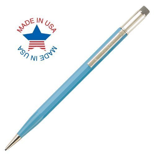 Autopoint All-American Pencil, 1.1mm tip, Paneled Barrel, Light Blue, American Made (60010LB)