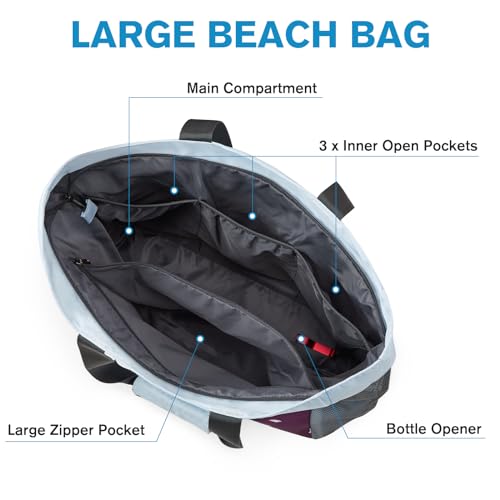 Image of G4Free Beach Bag, Waterproof Sandproof Beach Tote Bag, Large Capacity Foldable for Women