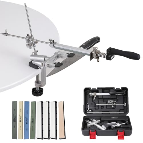 RX-009 Knife Sharpener - Ruixin Pro rx-009 Messerschärfer-set with 4 Grinding Stones 3 Diamond Grinding Stone, Messerschärfer Profi System with 360° Flip Rotation Fixed Angle