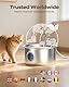 Katzenbrunnen Edelstahl Trinkbrunnen Katze: 2.6L Katzen Wasserbrunnen Leise mit Wasserstandsfenster - Automatic Katzen Brunnen Metall mit Led Licht - Angebot 6 Aktivkohlefilter Filter + 3 Sponges