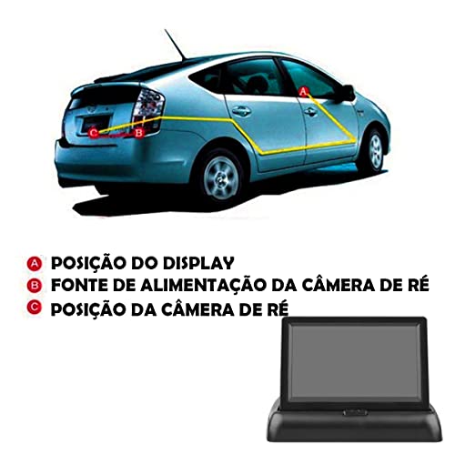 Monitor Tela De Estacionamento Para Ré Universal Veicular Tela Lcd Sonoro 4.3 Polegadas Carros Camin