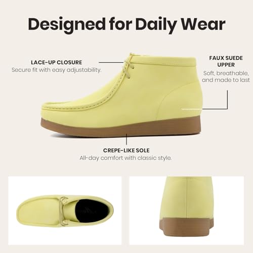Image of Amali Casual Chukka Boots for Men, High-Top, Lace Up Suede Men's Shoes, Desert Boots with Crepe Rubber Sole
