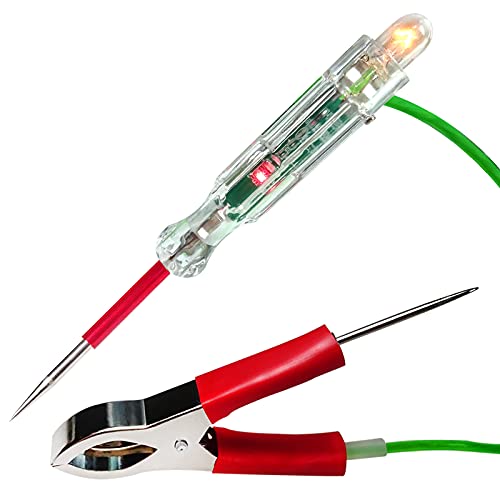 Goupchn Automotive Circuit Tester Kit Test Leads Kit Test Light 3-24V Voltage Tester Dual Probes Alligator Clamps Two-Way Voltage Test For Maintenance Of Low-Voltage Circuits #TOP2