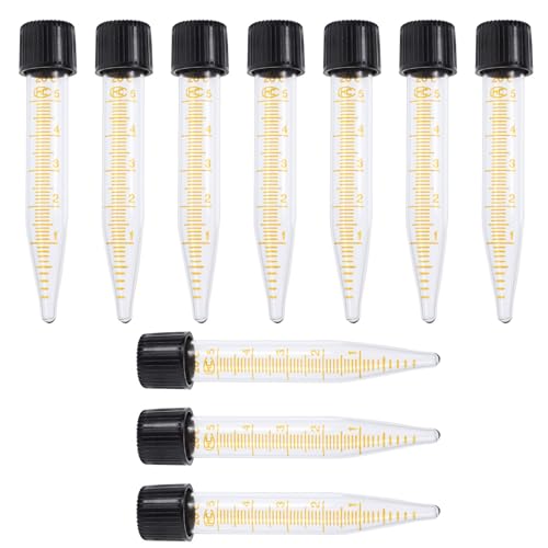 COHEALI 10個 ガラスマイクロ遠心管 密閉蓋付き 試験管収納容器 ラボ用実験用 ロック設計 尖底漏れ防止コンパクト試料保存 ランダムカラー