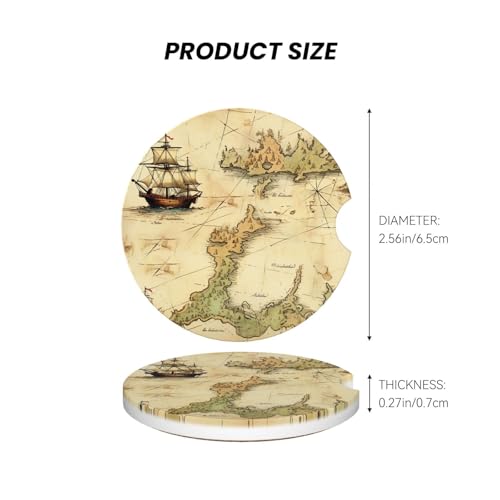 2 pack posavasos cerámicos para portavasos de coche miniatura 3