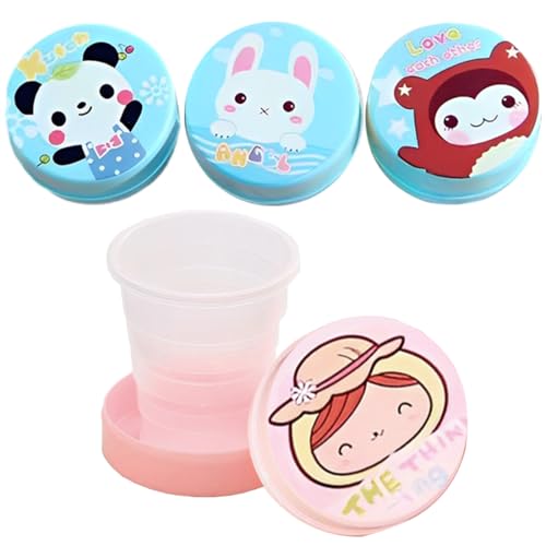 Taza de viaje plegable de 4 piezas en plástico duro sin BPA, taza plegable y resellable/expandible, reutilizable, adecuada para acampar, viajar, picnics al aire libre, senderismo