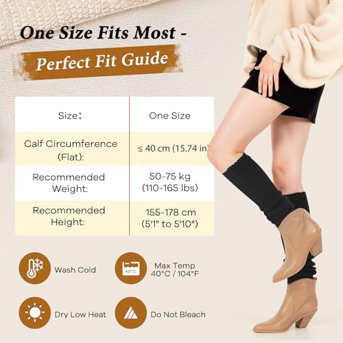 Women’s Leg Warmers 2 Pairs – Ribbed Knit Boot Cuffs for Winter, Dance, Yoga & 80s Party Outfits2