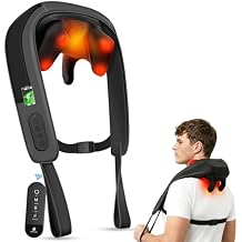 FSA Eligible HSA Cordless Neck Massager with Heat & Remote Control, Hands-Free Shiatsu Shoulder Massager for Pain Relief Deep Tissue, Wearable Neck Massage for Office, Travel,Relaxation Gifts for Men