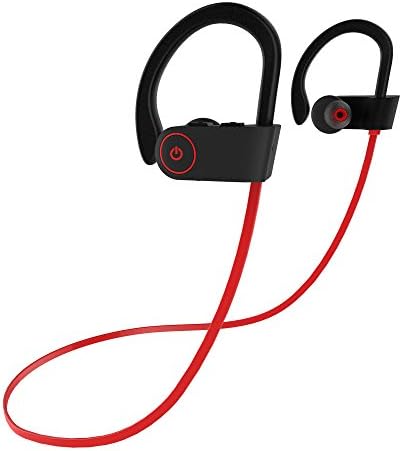 U8 Bluetooth Headset Sports Wireless 4.1 Hanging Ear Waterproof Stereo Weight Bass Ear Bluetooth Headset Sound (Black Red)