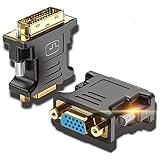 Adaptateur DVI vers VGA, DVI-I mâle 24 + 5 broches vers VGA femelle Convertisseur Full HD 1080p pour PC, HDTV, projecteur, cartes graphiques, ordinateur portable, netbook, moniteurs