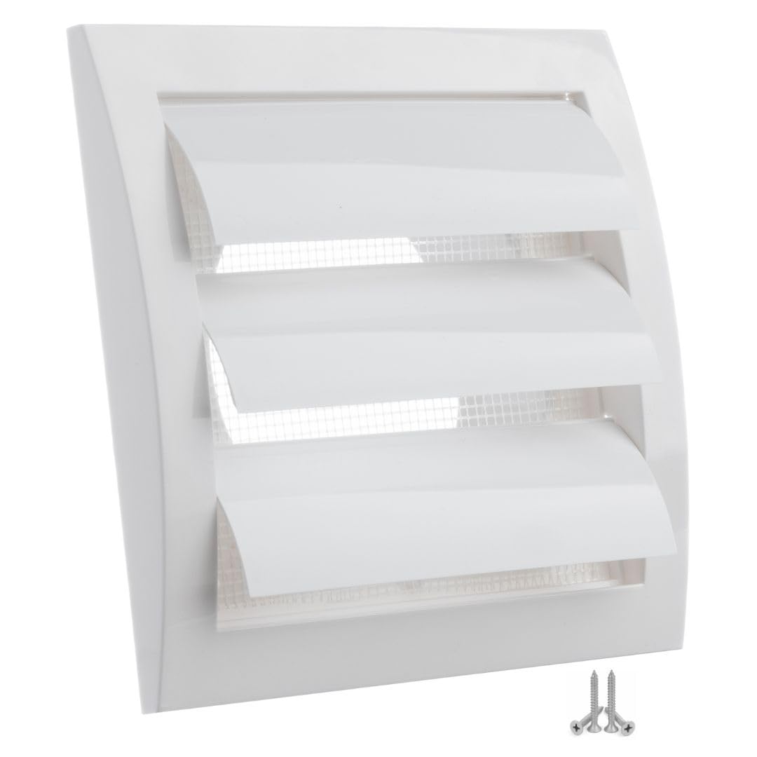 Lirast White Ø 100Mm / 4'' Plastic Ventilation Grille With Non-Return Gravity Shutters - Air Vent Cover With Insect Protection