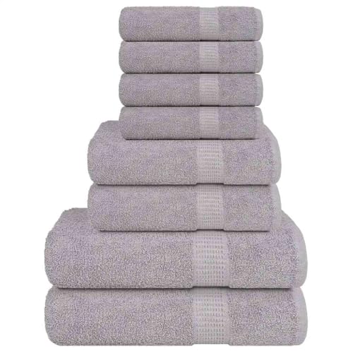 NQJIBUE Item-Juego de toallas de 8 piezas, color gris, 360 g/m², 100% algodón, ropa de cama, toallas, toallas de baño y franelas