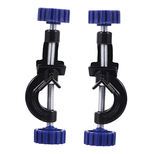 MUSISALY 2pcs Blue Knob Universal Clamp Alloy Holder Clamp for Labs 360° Adjustable Mount