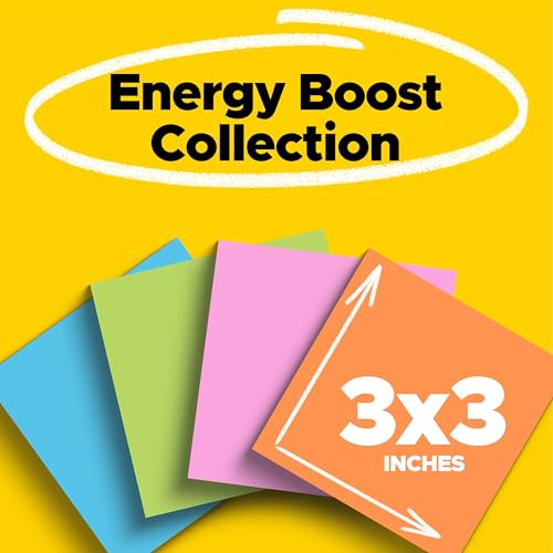 Image of Post-it Super Sticky Notes, 3 in x 3 in, Rio de Janeiro Collection, 24 Pads, 70 Sheets /Pad, Cabinet Pack (654-24SSAU-CP)