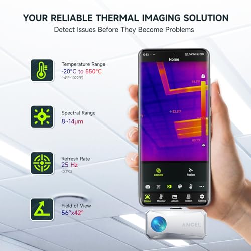 ANCEL IR101 Cámara Termográfica para Android (USB-C) y Tester de Baterías ANCEL BST100 – Imagen Infrarroja de Alta Resolución con Herramienta de Diagnóstico Completa para Salud de Baterías miniatura 3