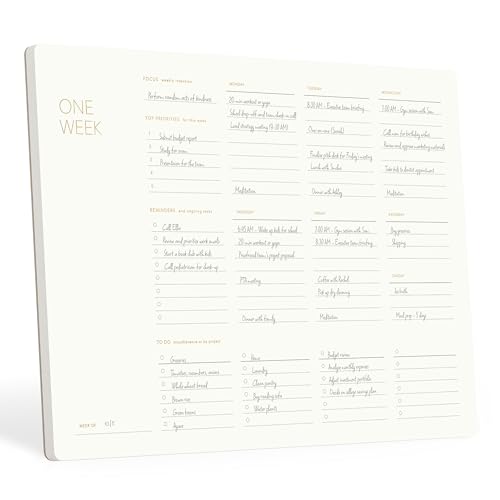 Pinesman - One Week - Elegant Undated Weekly Desk Planner,