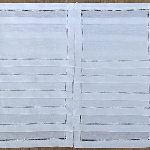 Servilletas de lino blanco 6x8 pulgadas pack 12 miniatura 3