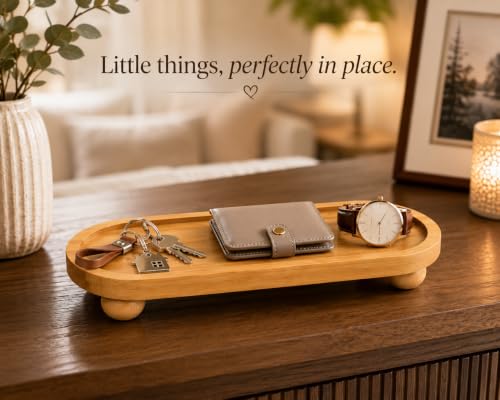 Image of CURATED CART Wooden Display Riser, Pedestal Stand for Bathroom Decor, Kitchen Counter Shelf Spice Rack Organizer, Plant Stand, Display Shelf for Cosmetics (PedaStal-Oval-28CM)