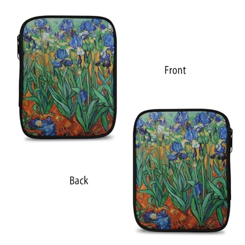 Image of Crochet Hook Case Irises Crochet Hook Holder Portable Crochet Hook Storage Bag with Web Pockets Suitable for Crochet Needles /Knitting Accessories