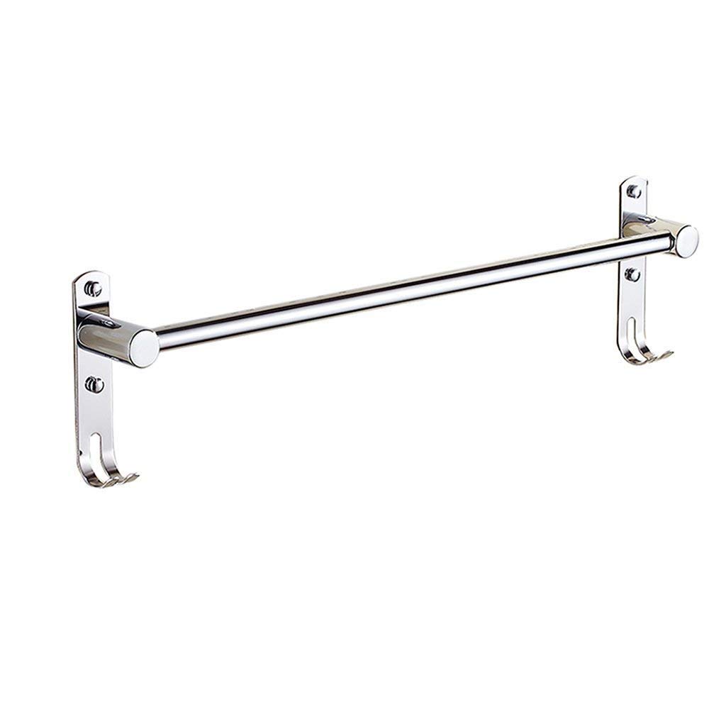 FGXHHS SUS 304 Stainless Steel Towel Bar Polished Finish Rack Shelf Wall Mounted For Bathroom Or Kitchen With Hook Rack(Size:70cm)