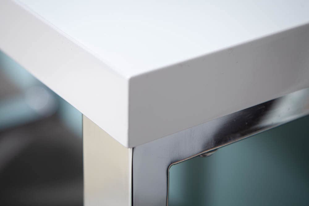 Design Laptoptisch White Desk 120x60 cm Hochglanz weiß Schreibtisch Tisch Bürotisch