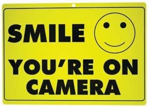 New SMILE YOU'RE ON CAMERA Yellow Business Security Sign CCTV Video Surveillance - ONE SIGN