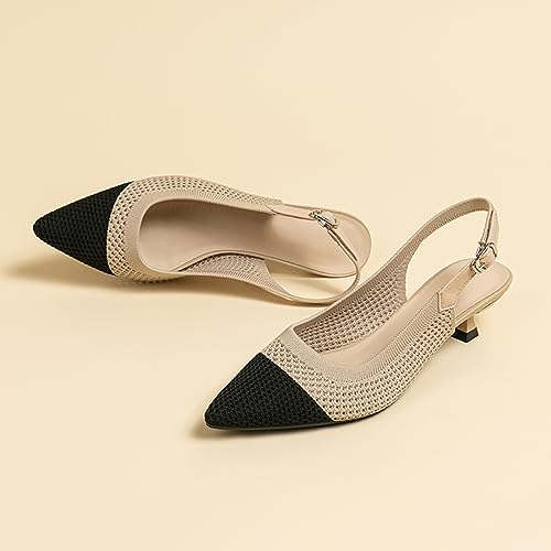 Image of youngshow Women's Slingback Kitten Heels for Work