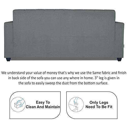 Image of Adorn India Rio Highback 3+2+1 Six Seater Sofa Set (Grey) (3 Year Warranty)