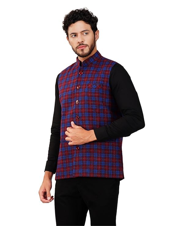 Image of DEIFIC Men's Export-Quality Indian Traditional Nehru Jacket /Waistcoat