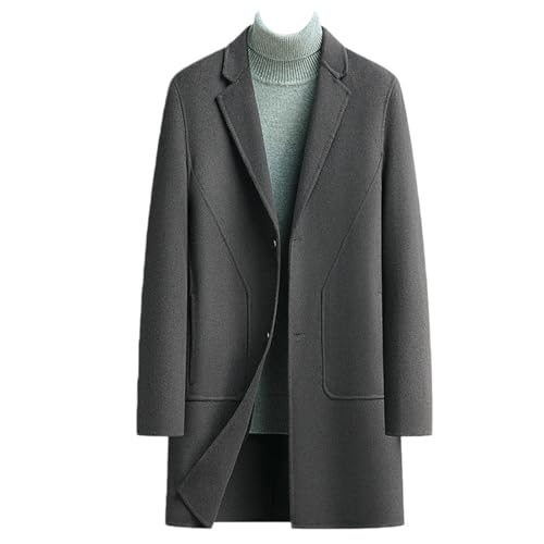 Veste coupe-vent en cachemire homme manteau mi-long hiver
