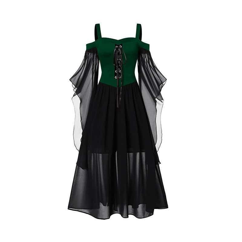 Halloween Costumes Women Adult Dresses Gothic Skeleton Party Vintage Dress — image 1