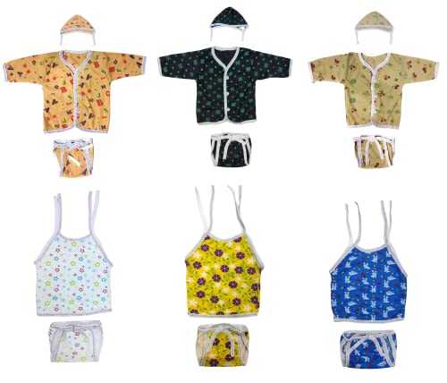 Image of TANGY Adorable Newborn Dress with Built-in Mittens for Extra Warmth and Style Top Set (Pack of 3)