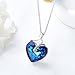 YOURDORA Mujer Azul Cristal Swarovski Colgante de Corazon del Océano Collar del...
