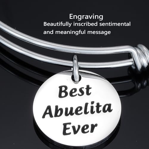 HUTIMY Abuelita Gifts In Spanish from Grandchildren Birthday Accessories for Grandmother Best Abuelita Bracelet3