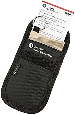 Defender Signal Blocker Mini - Car Key Signal Blocker Pouch - RFID Blocking Faraday Pouch - Protection for Keyless Fobs - Works with Remote Entry Keys (2 x Pack, Black)
