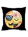 Viahwyt Adorable réversible deux côtés emoji MEME Paillettes Taie d'oreiller Cafe Home Decor Housse de coussin, E, 40*40cm/15.75*15.75inch