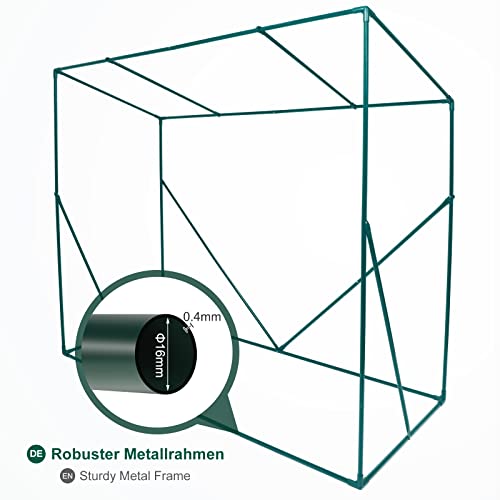 Foto von Yorbay Foliengewächshaus Gewächshaus für Tomaten, mit Gitternetzfolie und Fernster für Garten zur Aufzucht, Schrägdach, Grün, 200 x 80 x 173/143cm (LxBxH) Mehrweg