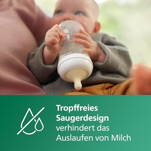 Philips AVENT Natural Response Glas-Babyflasche: 2 x 240 ml BPA-freie Flaschen für Neugeborene von 3–6 Monaten (Modell SCY933/02) 4