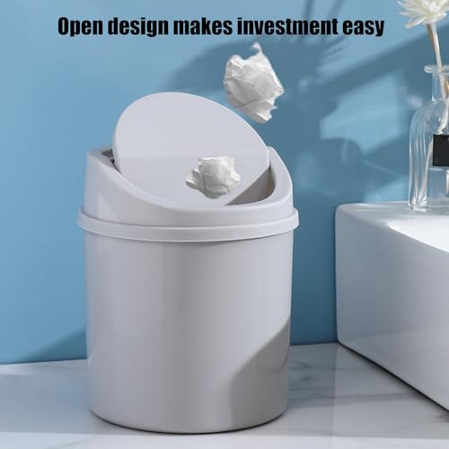 Minicascajo de basura con tapa basculante pequeño para mesa miniatura 6