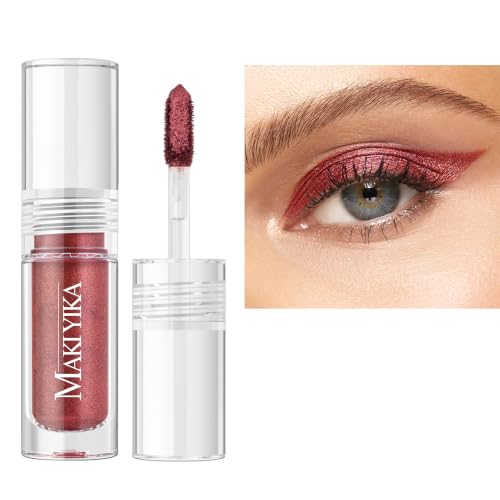 Burgundy Glitter Eyeshadow Liquid Dark Red Shimmer Eye Shadow for Women