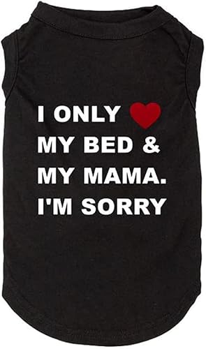 Dog Shirts Letter Printed Vest for Small Large Dogs Slogan Costume Dog Pajamas Puppy Gift Pet Clothes Mama's Boy (Medium, O-Black)