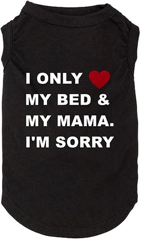 Camisas para perros Chaleco con estampado de letras para perros pequeños y grandes Disfraz con eslogan Pijamas para perros Regalo para cachorros Ropa para mascotas Mamá's Boy (pequeño, O-Negro)