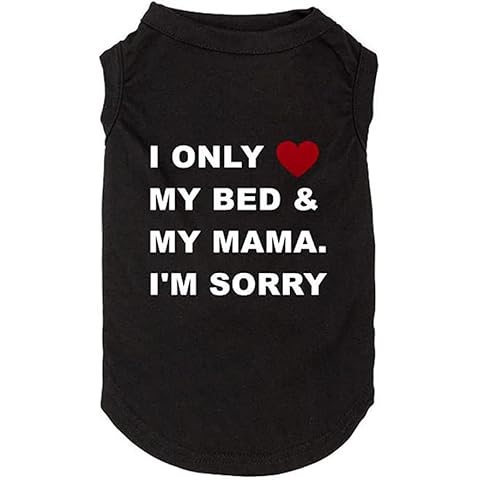 weokwock Dog Shirts Letter Printed Vest for Small Large Dogs Slogan Costume Dog Pajamas Puppy Gift Pet Clothes Mama's Boy (XX-Large, O-Black) Cover