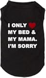 Dog Shirts Letter Printed Vest for Small Large Dogs Slogan Costume Dog Pajamas Puppy Gift Pet Clothes Mama's Boy(Small, O-Black)