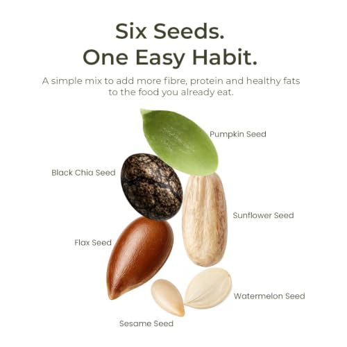 Image of Bolas 6 in 1 Roasted Seeds Mix -Pumpkin Seeds, Sunflower Seeds, Watermelon Seeds, Flax Seeds, Black Chia Seeds, Sesame Seed, 200g