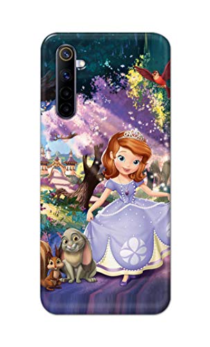 Image of PRINTFIDAA Cartoon Little Girl with Crown and Pet Animals Printed Designer Hard Case for Realme 6 / Realme 6S / Realme 6i (6.5 inch) Back Cover -(e) RPM1008