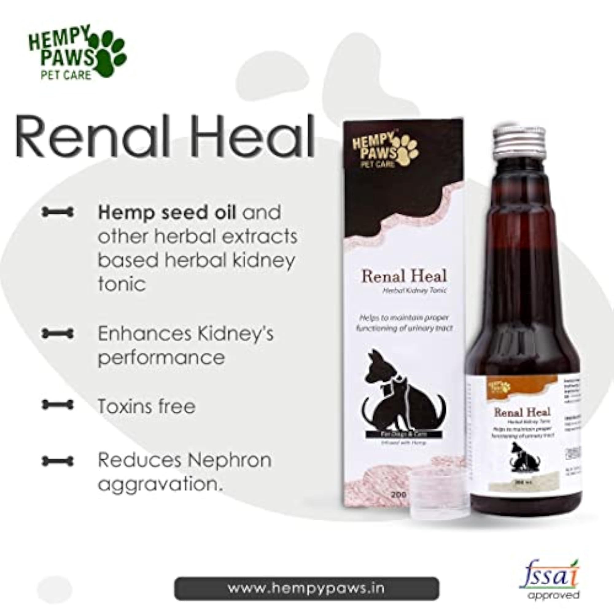 HempyPaws Dog and Cat Renal Heal Herbal Supplement