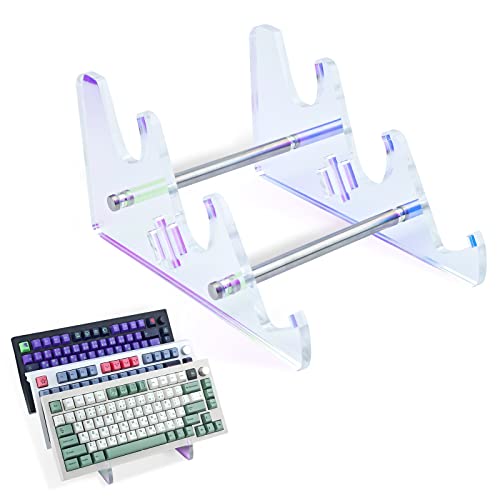3 níveis teclado Display Stand colorido transparente acrílico teclado prateleira suporte de secretária de computador com inclinação colocação de teclado mecânicos telas de armazenamento