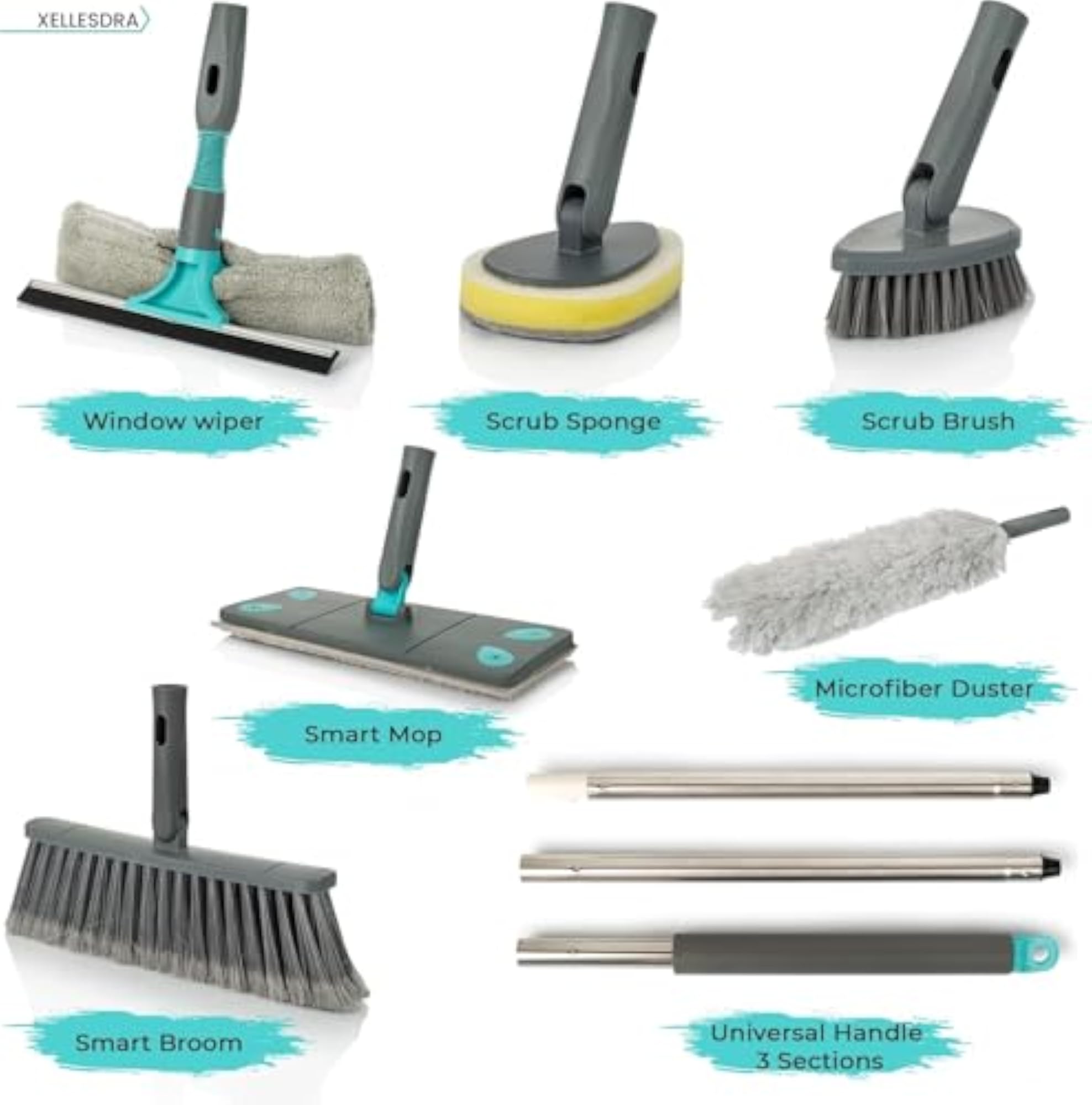 Microfiber Ceiling Duster with Bendable & Extendable Pole Handle