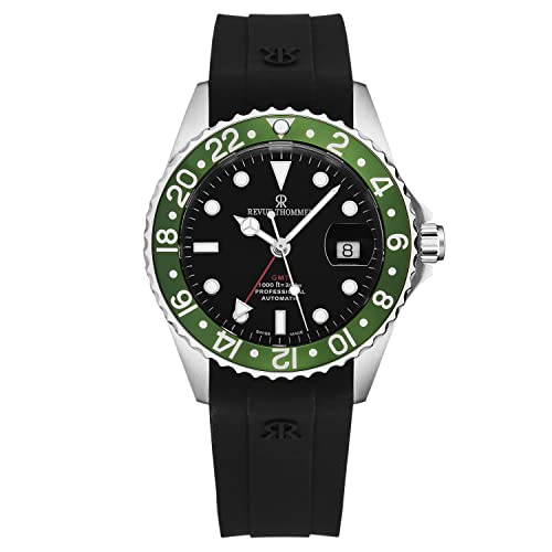 Men's 'Diver' Black Dial Green Bezel Black Rubber Strap GMT Professional Automatic Watch 17572.2834